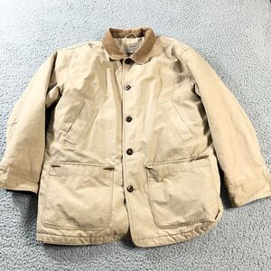 LL Bean Jacket Mens Large Tan Barn Chore Utility‎ Quilted Field Coat Thinsulate